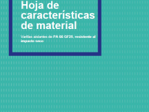 Hoja de características PA 66 GF25, resistente al impacto seco
