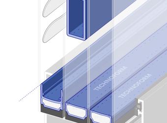 Bordure du verre avec des intercalaires SP14 de Technoform